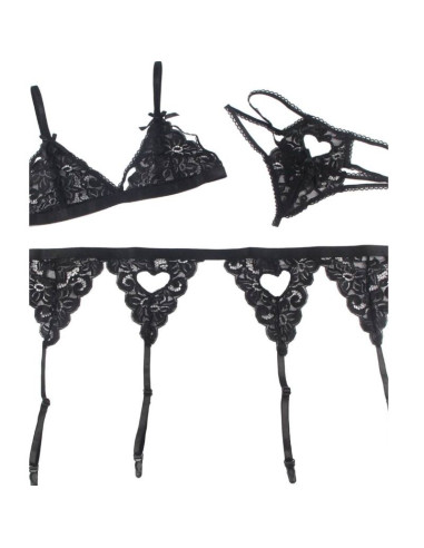 SUBBLIME SET TRES PIEZAS SUJETADOR LIGUERO TANGA L XL