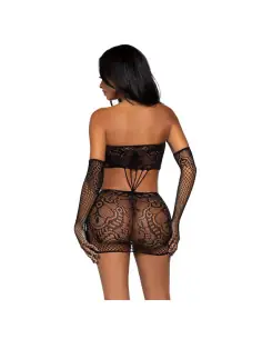 LEG AVENUE VESTIDO DE ENCAJES Y GUANTES TALLA UNICA NEGRO 2