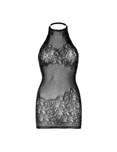 LEG AVENUE MINI VESTIDO CON PEDRERIA TALLA UNICA BLANCO