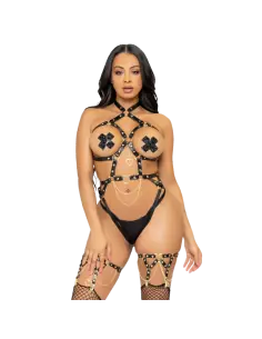 LEG AVENUE KINK TEDDY ARNES CON ARO DE CORAZON TALLA S NEGRO