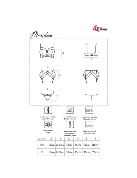 LIVCO CORSETTI FASHION MORIDAM LC 90552 SUJETADOR LIGUERO PANTY NEGRO