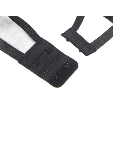 SUBBLIME SET DE 3 PIEZAS SUJETADOR TANGA LIGA ENCAJE NEGRO S M