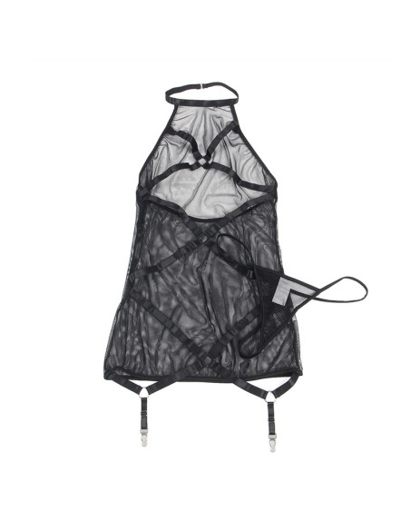 SUBBLIME VESTIDO TRANSPARENTE CUELLO HALTER NEGRO S M SUBBLIME VESTIDO TRANSPARENTE CUELLO HALTER NEGRO S M