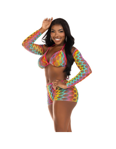 LEG AVENUE SET TRES PIEZAS MULTICOLOR