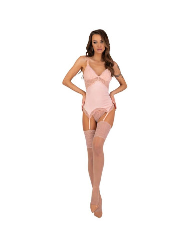 LIVCO CORSETTI FASHION PERSINNE PEACH SET CORSET PANTY MEDIAS