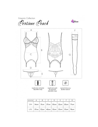 LIVCO CORSETTI FASHION PERSINNE PEACH SET CORSET PANTY MEDIAS