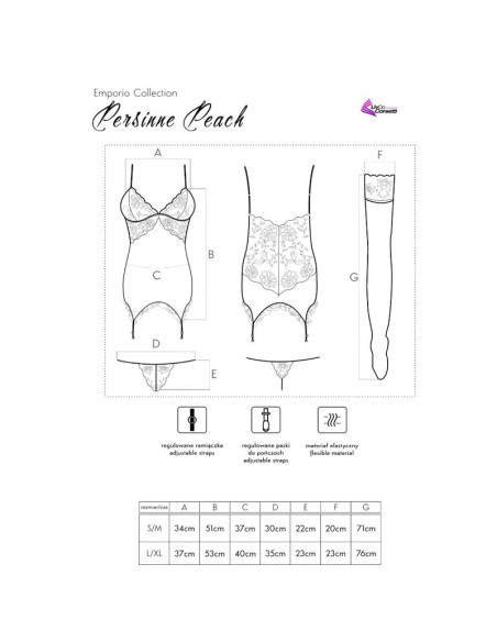 LIVCO CORSETTI FASHION PERSINNE PEACH SET CORSET PANTY MEDIAS LIVCO CORSETTI FASHION PERSINNE PEACH SET CORSET PANTY MEDIAS