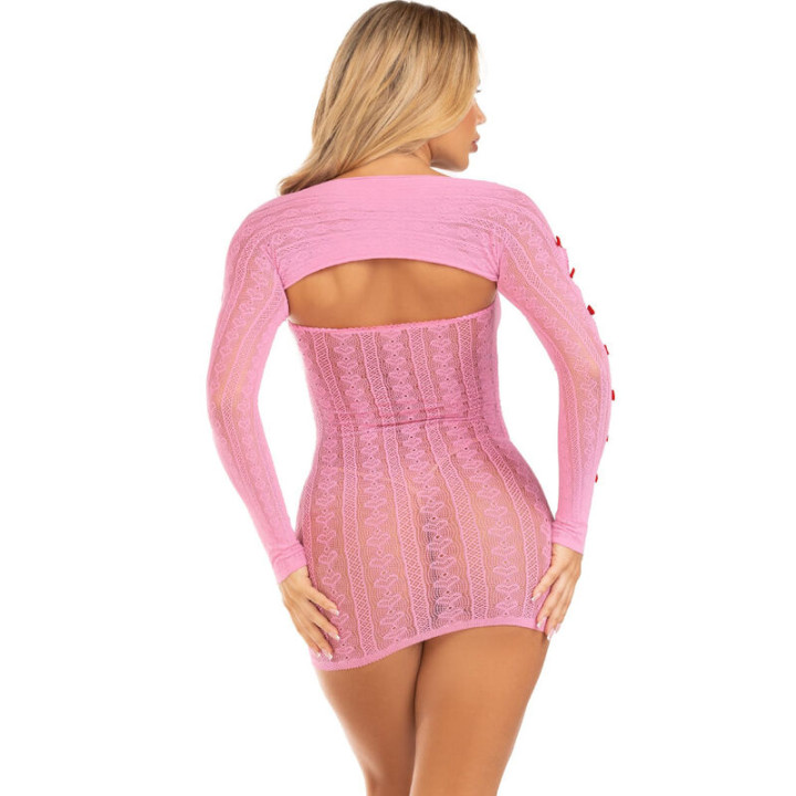 LEG AVENUE VESTIDO CORAZON LAZOS ROSA TALLA UNICA