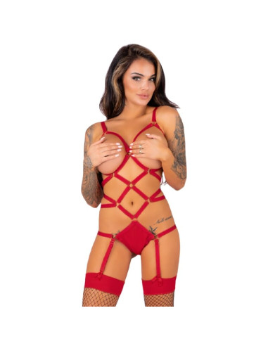 LIVCO CORSETTI FASHION THIARA LC 20213 SET BODY MEDIAS ROJA S M