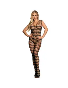 SUBBLIME 951696 BODYSTOCKING CROTCHLESS DE REJILLA CON TIRAS EN HOMBROS NEGRO TALLA UNICA