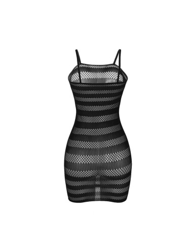 SUBBLIME 951733 VESTIDO DE REJILLA CON FRANJAS NEGRO TALLA UNICA