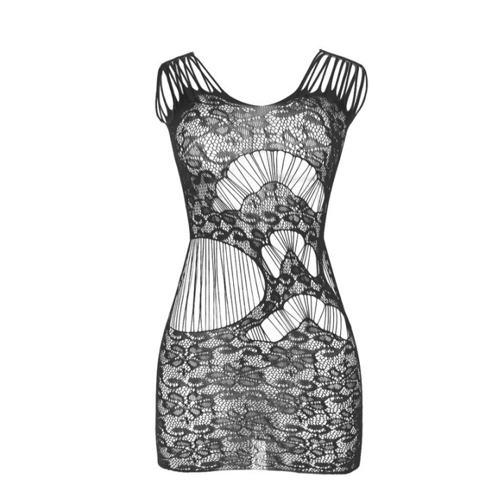 SUBBLIME 951771 VESTIDO LARGO ESPALDA ABIERTA DE REJILLA NEGRO TALLA UNICA