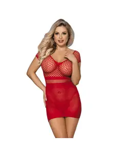 SUBBLIME 951924 VESTIDO DE REJILLA CROCHE CORTO ROJO TALLA UNICA