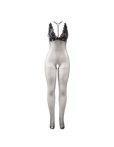 SUBBLIME 951993 BODYSTOCKING CROTCHLESS DE REJILLA TRANSPARENTE NEGRO TALLA UNICA