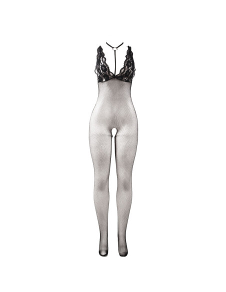 SUBBLIME 951993 BODYSTOCKING CROTCHLESS DE REJILLA TRANSPARENTE NEGRO TALLA UNICA