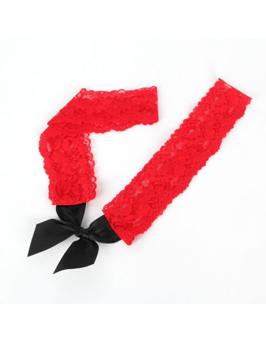 SUBBLIME 952068 VESTIDO CORTO DE REJILLA CON COSTURAS NEGRAS Y ROJAS TALLA UNICA