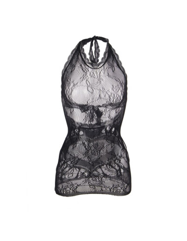 SUBBLIME 952075 VESTIDO CORTO DE REJILLA CON ESPALDA DESCUBIERTA Y DETALLE DE CORAZON NEGRO TALLA UNICA