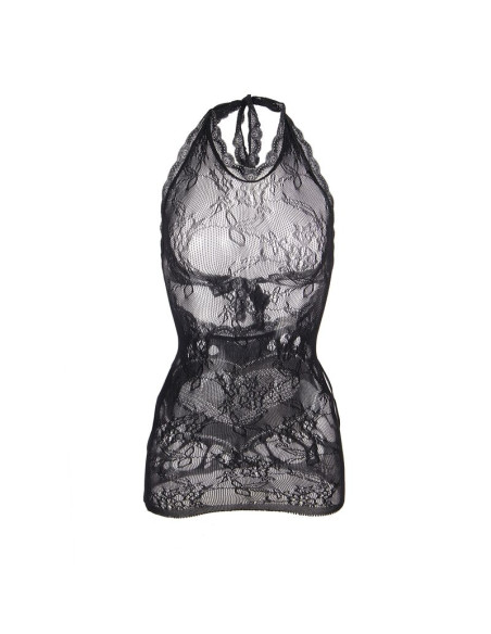 SUBBLIME 952075 VESTIDO CORTO DE REJILLA CON ESPALDA DESCUBIERTA Y DETALLE DE CORAZON NEGRO TALLA UNICA SUBBLIME 952075 VESTIDO CORTO DE REJILLA CON ESPALDA DESCUBIERTA Y DETALLE DE CORAZON NEGRO TALLA UNICA