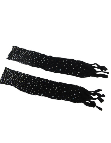 SUBBLIME 952174 BODYSTOCKING DE REJILLA CON GUANTES Y DIAMANTES NEGRO TALLA UNICA