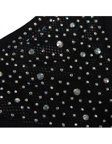 SUBBLIME 952174 BODYSTOCKING DE REJILLA CON GUANTES Y DIAMANTES NEGRO TALLA UNICA