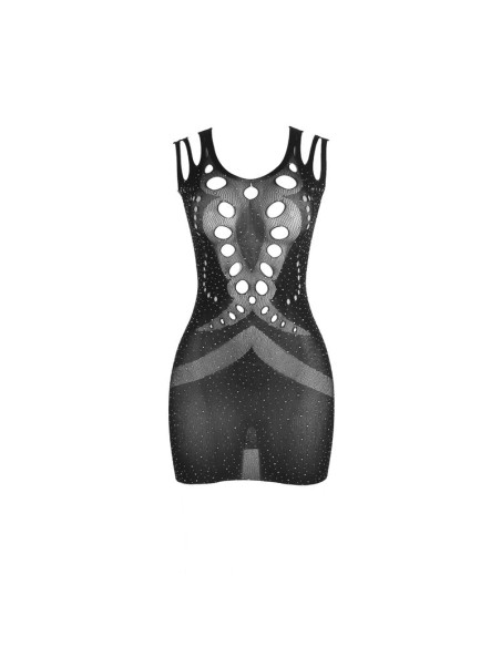SUBBLIME 952198 VESTIDO DE REJILLA CON DIAMANTES BRILLANTES NEGRO TALLA UNICA SUBBLIME 952198 VESTIDO DE REJILLA CON DIAMANTES BRILLANTES NEGRO TALLA UNICA