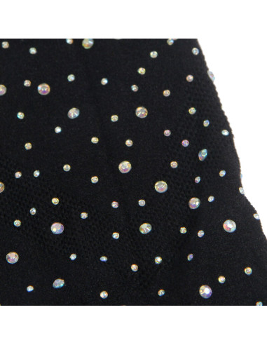 SUBBLIME 952198 VESTIDO DE REJILLA CON DIAMANTES BRILLANTES NEGRO TALLA UNICA