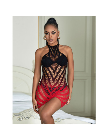 SUBBLIME 952242 VESTIDO DE REJILLA ELASTICO DEGRADADO ROJO Y NEGRO TALLA UNICA SUBBLIME 952242 VESTIDO DE REJILLA ELASTICO DEGRADADO ROJO Y NEGRO TALLA UNICA