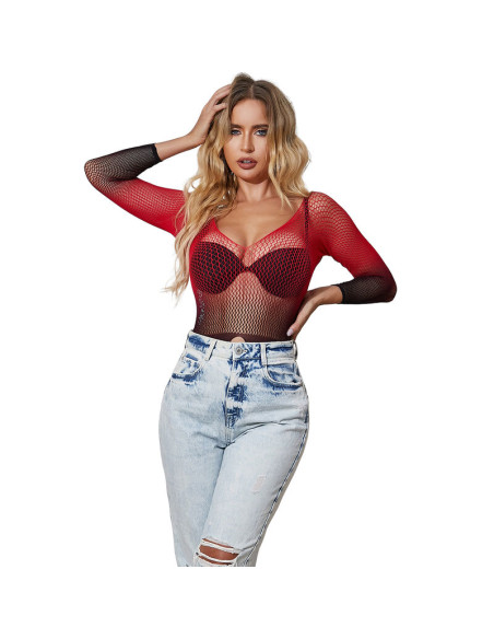 SUBBLIME 952259 VESTIDO DE REJILLA ELASTICO MANGA LARGA DEGRADADO ROJO Y NEGRO TALLA UNICA SUBBLIME 952259 VESTIDO DE REJILLA ELASTICO MANGA LARGA DEGRADADO ROJO Y NEGRO TALLA UNICA