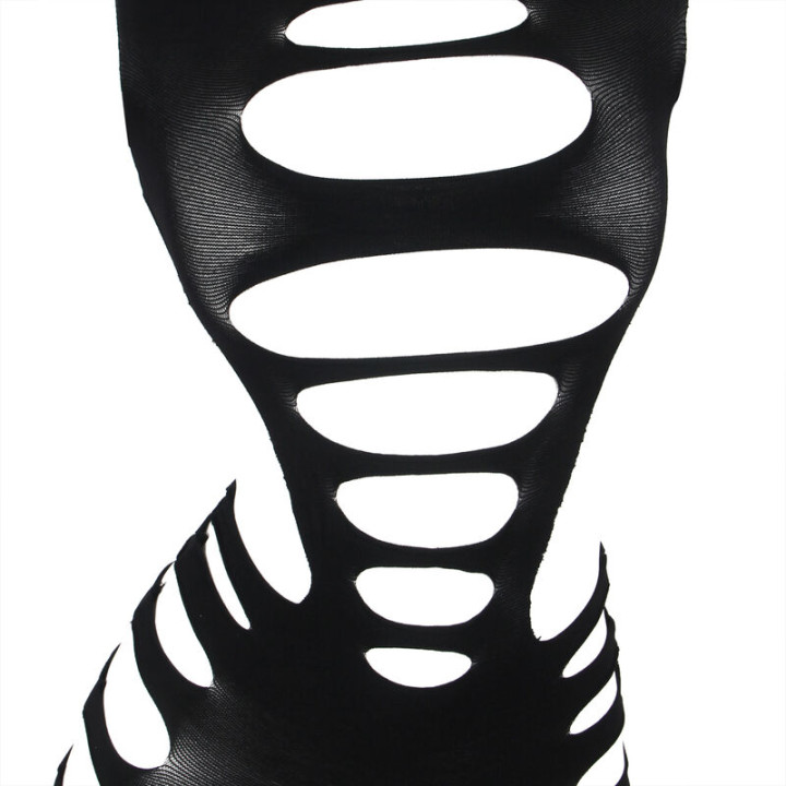 SUBBLIME 952266 VESTIDO DE REJILLA ELASTICO MANGA LARGA NEGRO TALLA UNICA