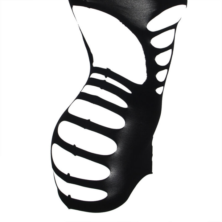 SUBBLIME 952266 VESTIDO DE REJILLA ELASTICO MANGA LARGA NEGRO TALLA UNICA