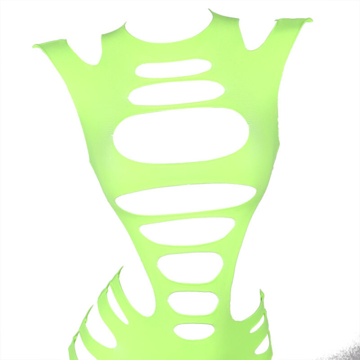 SUBBLIME 952280 VESTIDO DE REJILLA ELASTICO MANGA LARGA VERDE TALLA UNICA