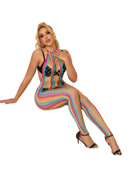 SUBBLIME 952358 BODYSTOCKING DE REJILLA CUELLO HALTER ARCOIRIS XS M SUBBLIME 952358 BODYSTOCKING DE REJILLA CUELLO HALTER ARCOIRIS XS M
