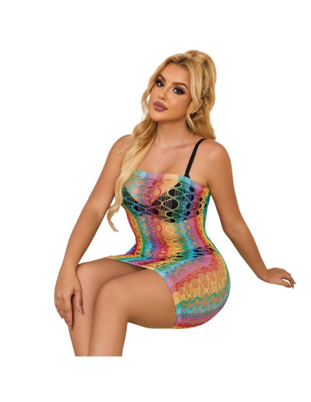 SUBBLIME 952365 VESTIDO DE REJILLA HOMBROS DESCUBIERTOS ARCOIRIS TALLA UNICA SUBBLIME 952365 VESTIDO DE REJILLA HOMBROS DESCUBIERTOS ARCOIRIS TALLA UNICA