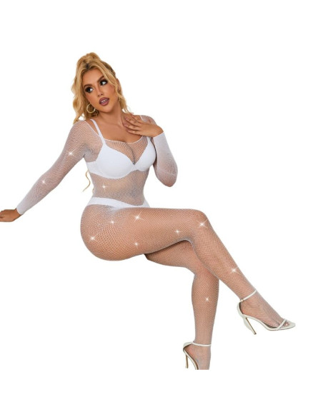 SUBBLIME 952396 BODYSTOCKING DE REJILLA CON DIAMANTES MANGA LARGA BLANCO TALLA UNICA SUBBLIME 952396 BODYSTOCKING DE REJILLA CON DIAMANTES MANGA LARGA BLANCO TALLA UNICA