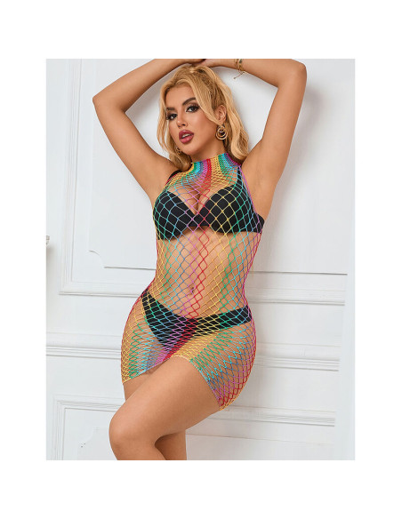 SUBBLIME 952433 VESTIDO DE REJILLA SIN MANGAS CON CUELLO ALTO ARCOIRIS TALLA UNICA SUBBLIME 952433 VESTIDO DE REJILLA SIN MANGAS CON CUELLO ALTO ARCOIRIS TALLA UNICA
