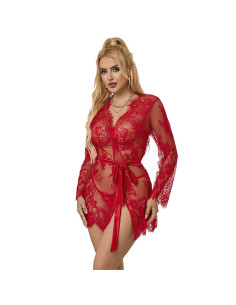 SUBBLIME 953775 CAMISON DE ENCAJE TANGA ROJO S M