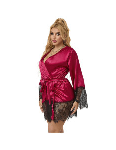 SUBBLIME 953829 ELEGANTE CAMISON DE ENCAJE TANGA ROJO L XL 2