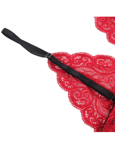 SUBBLIME 953898 SET 3 PIEZAS ENCAJE Y SATEN ROJO S M