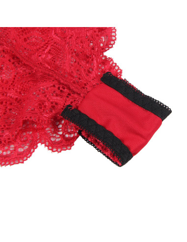 SUBBLIME 953904 SET 3 PIEZAS ENCAJE Y SATEN ROJO L XL