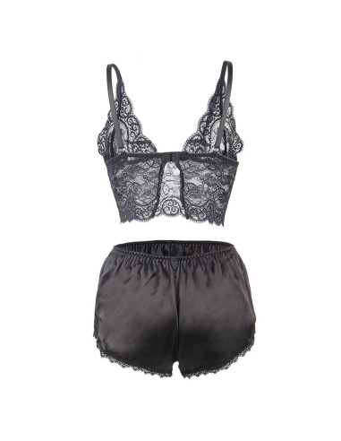 SUBBLIME 953911 SET 3 PIEZAS ENCAJE Y SATEN NEGRO S M