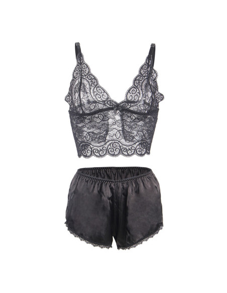 SUBBLIME 953928 SET 3 PIEZAS ENCAJE Y SATEN NEGRO L XL SUBBLIME 953928 SET 3 PIEZAS ENCAJE Y SATEN NEGRO L XL