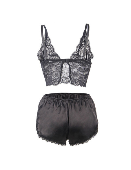 SUBBLIME 953928 SET 3 PIEZAS ENCAJE Y SATEN NEGRO L XL SUBBLIME 953928 SET 3 PIEZAS ENCAJE Y SATEN NEGRO L XL