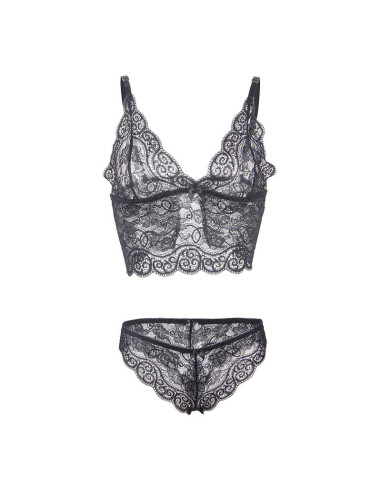 SUBBLIME 953928 SET 3 PIEZAS ENCAJE Y SATEN NEGRO L XL