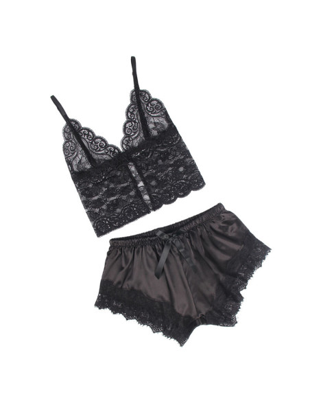 SUBBLIME 953942 PIJAMA SEXY SATEN Y ENCAJE NEGRO L XL SUBBLIME 953942 PIJAMA SEXY SATEN Y ENCAJE NEGRO L XL