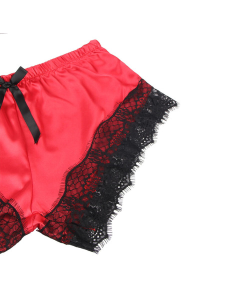 SUBBLIME 953959 PIJAMA SEXY SATEN Y ENCAJE NEGRO ROJO S M SUBBLIME 953959 PIJAMA SEXY SATEN Y ENCAJE NEGRO ROJO S M