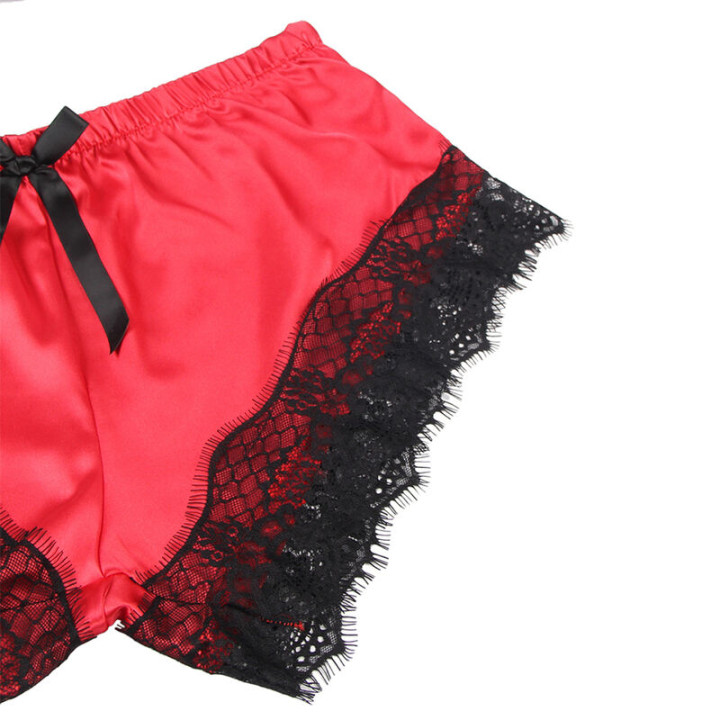 SUBBLIME 953959 PIJAMA SEXY SATEN Y ENCAJE NEGRO ROJO S M