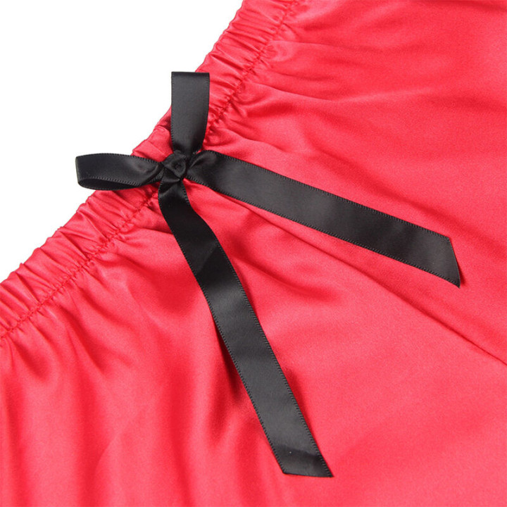 SUBBLIME 953959 PIJAMA SEXY SATEN Y ENCAJE NEGRO ROJO S M