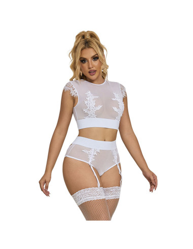 SUBBLIME 954048 SUJETADOR PANTIES CON LIGUERO BLANCO L XL