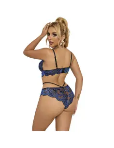 SUBBLIME 954062 SUJETADOR PANTIES ENCAJE AZUL S M 2