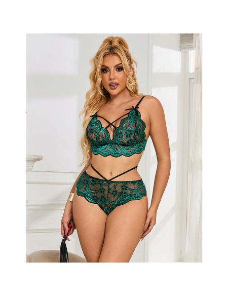 SUBBLIME 954093 SUJETADOR PANTIES ENCAJE VERDE L XL SUBBLIME 954093 SUJETADOR PANTIES ENCAJE VERDE L XL